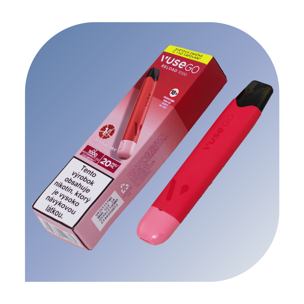 Vuse Go Reload 1000 + Strawberry Ice (20mg/ml) - podová bezdymka