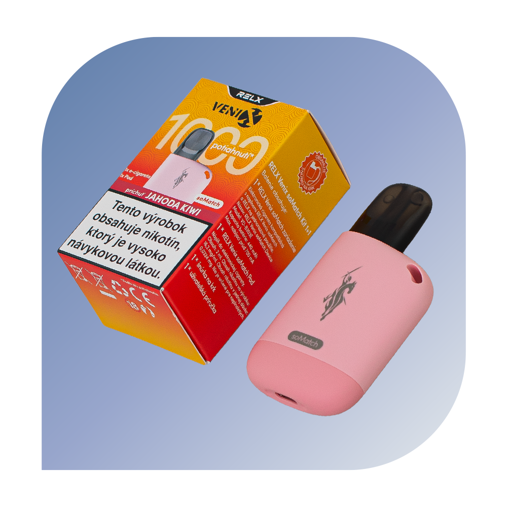 Relx Venix Kit So Match Pink + Strawberry Kiwi (18mg/ml) - podová bezdymka