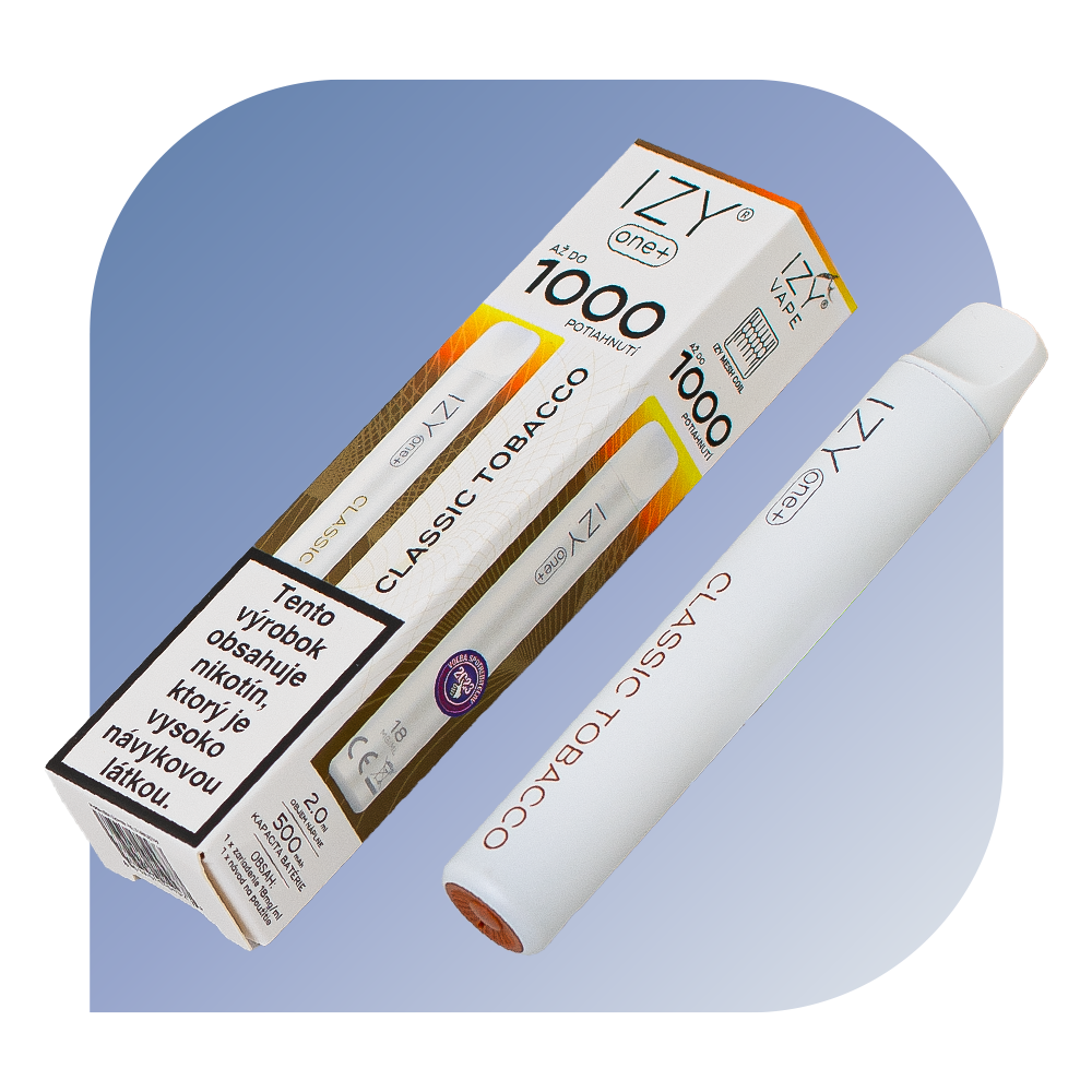 IZY one+ 1000 Puffs - Classic Tobacco (18mg/ml) - jednorazová bezdymka