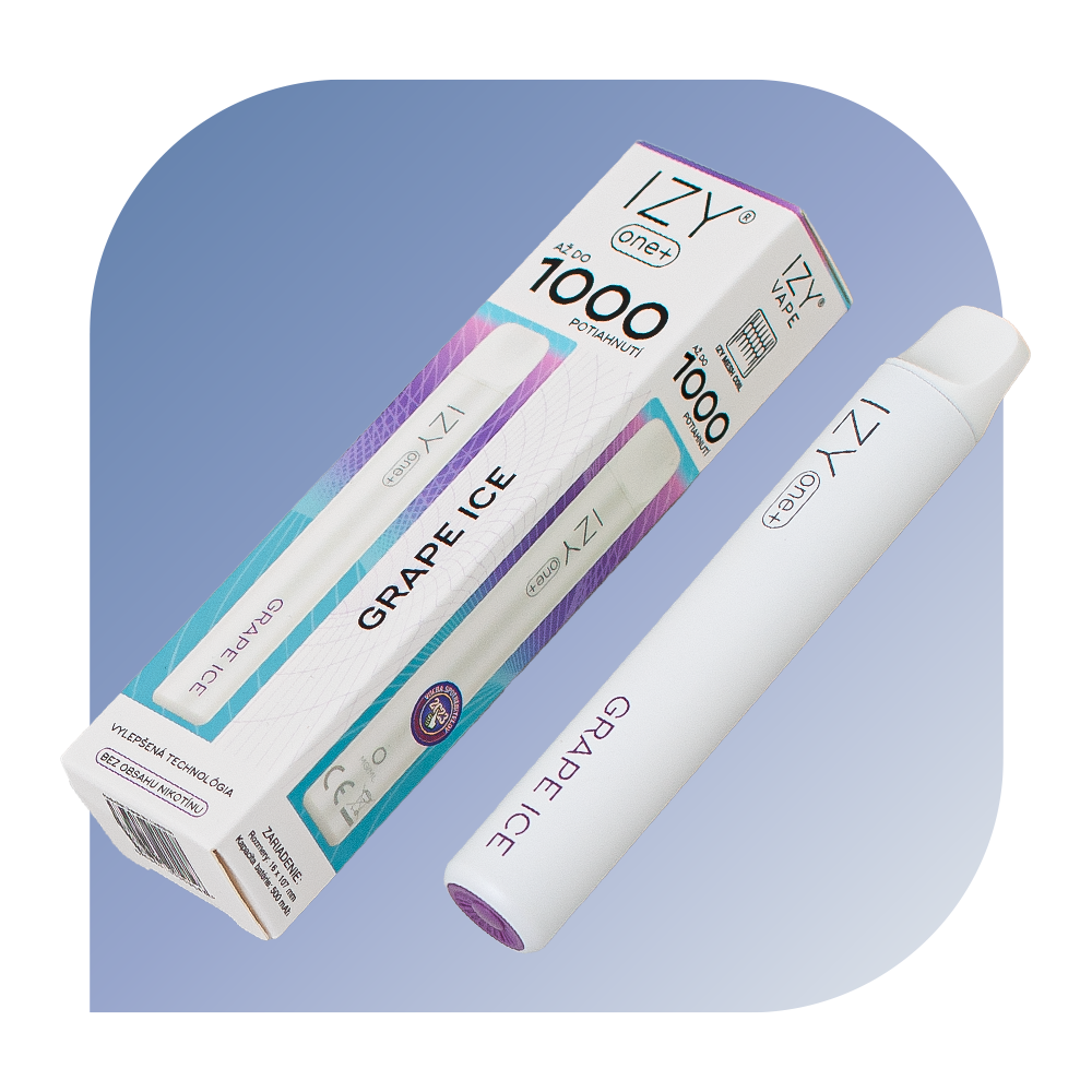 IZY one+ 1000 Puffs - Grape Ice (0mg/ml) - jednorazová bezdymka
