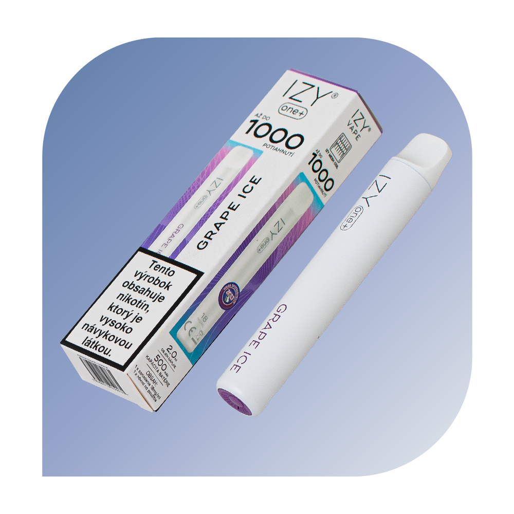 IZY one+ 1000 Puffs - Grape Ice (18mg/ml) - jednorazová bezdymka