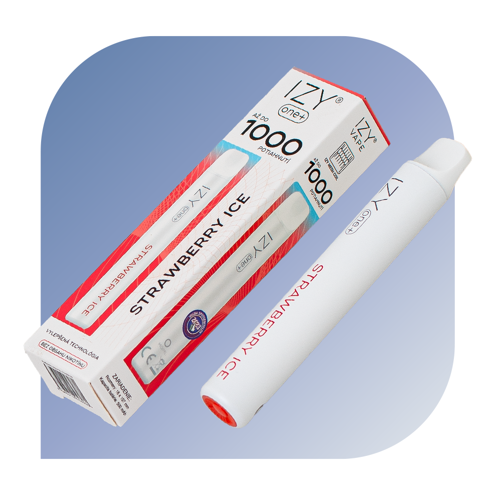 IZY one+ 1000 Puffs - Strawberry Ice (0mg/ml) - jednorazová bezdymka