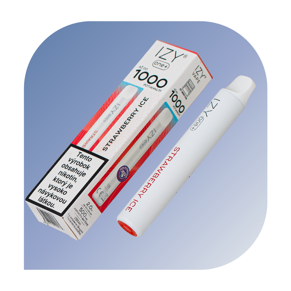 IZY one+ 1000 Puffs - Strawberry Ice (18mg/ml) - jednorazová bezdymka