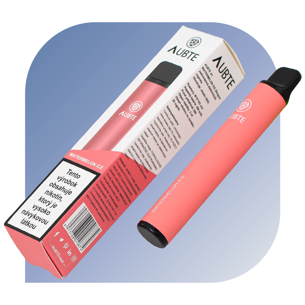 AUBTE 600 Puffs - Watermelon Ice (20mg/ml) - jednorazová bezdymka