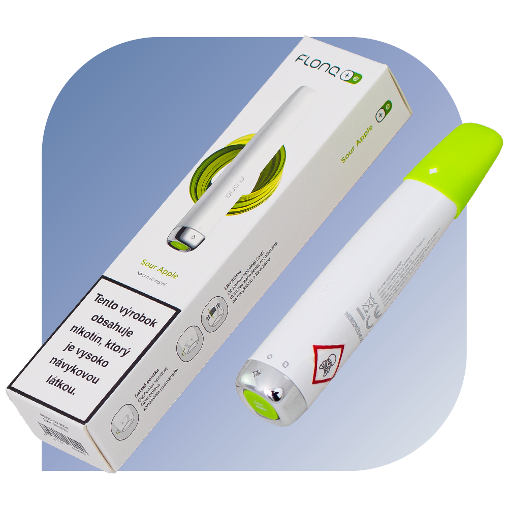 Flonq Plus E Sour Apple (20mg/ml) - jednorazová bezdymka