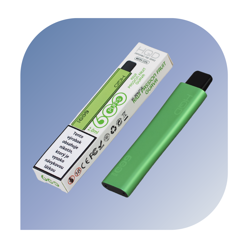 HQD EOS 600 Puffs - Kiwi Passion Fruit Guava (20mg/ml) - jednorazová bezdymka