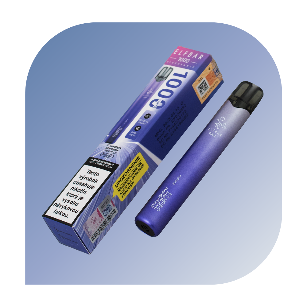 Elfbar 1000 Puffs - Strawberry Raspberry Cherry Ice (20mg/ml) - jednorazová bezdymka
