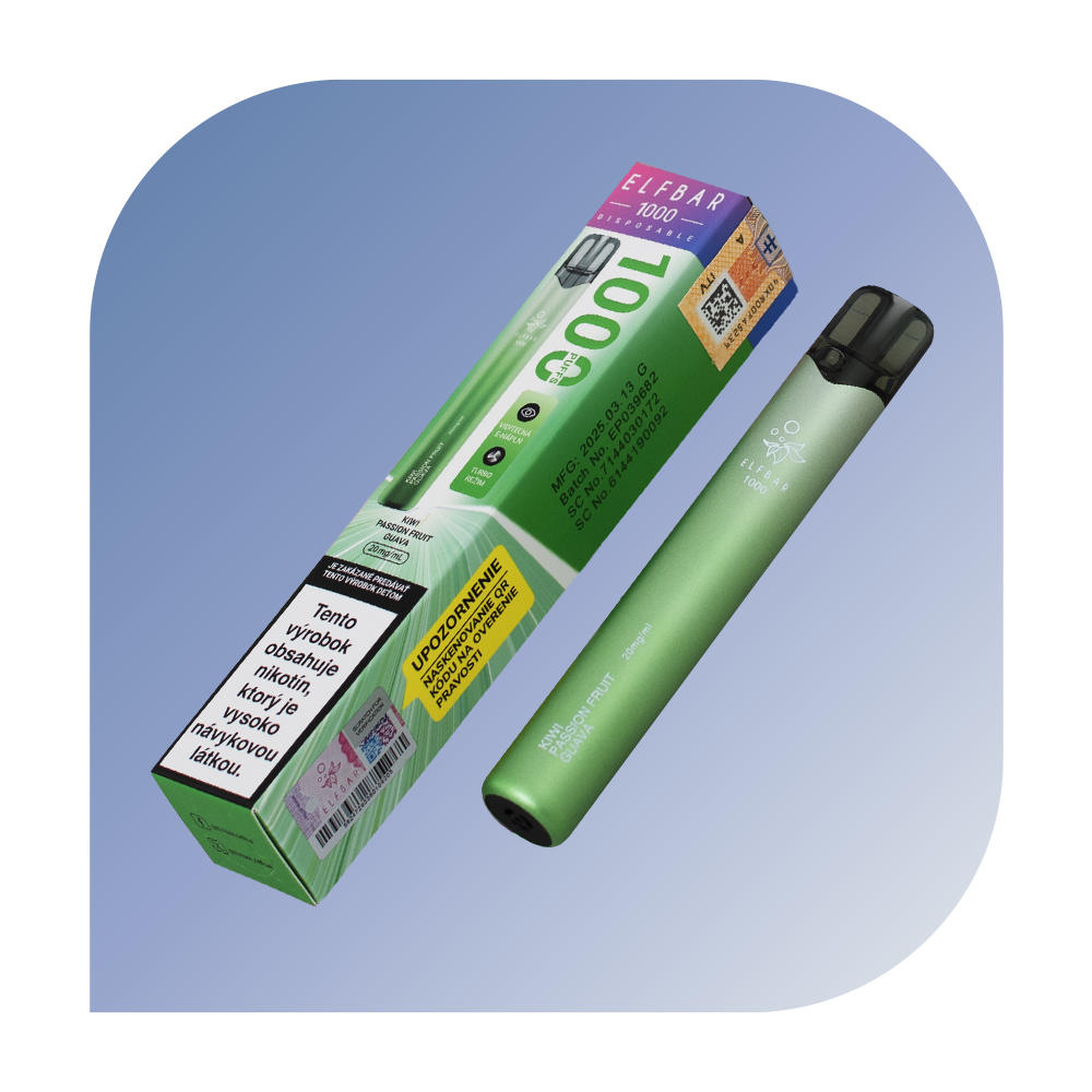 Elfbar 1000 Puffs - Kiwi Passion Fruit Guava (20mg/ml) - jednorazová bezdymka