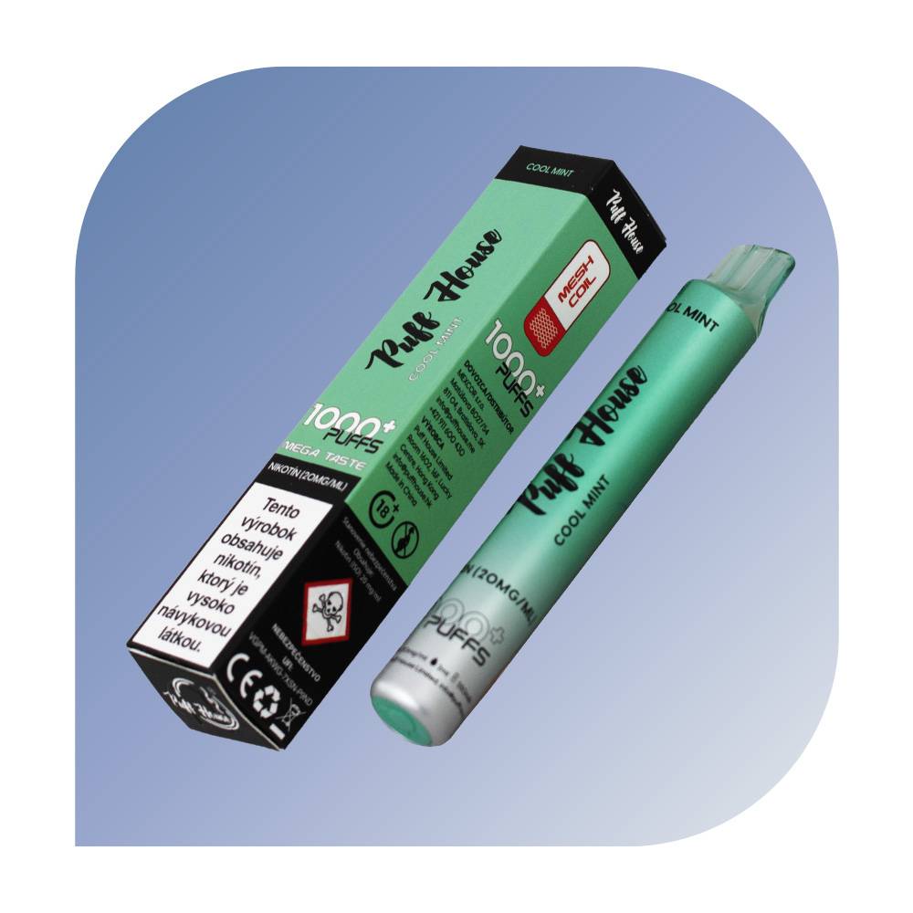  Puff House 1000 Puffs - Cool Mint (20mg/ml) - jednorazovu00e1 e-cigareta