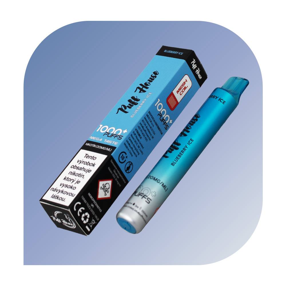  Puff House 1000 Puffs - Blueberry Ice (20mg/ml) - jednorazovu00e1 e-cigareta