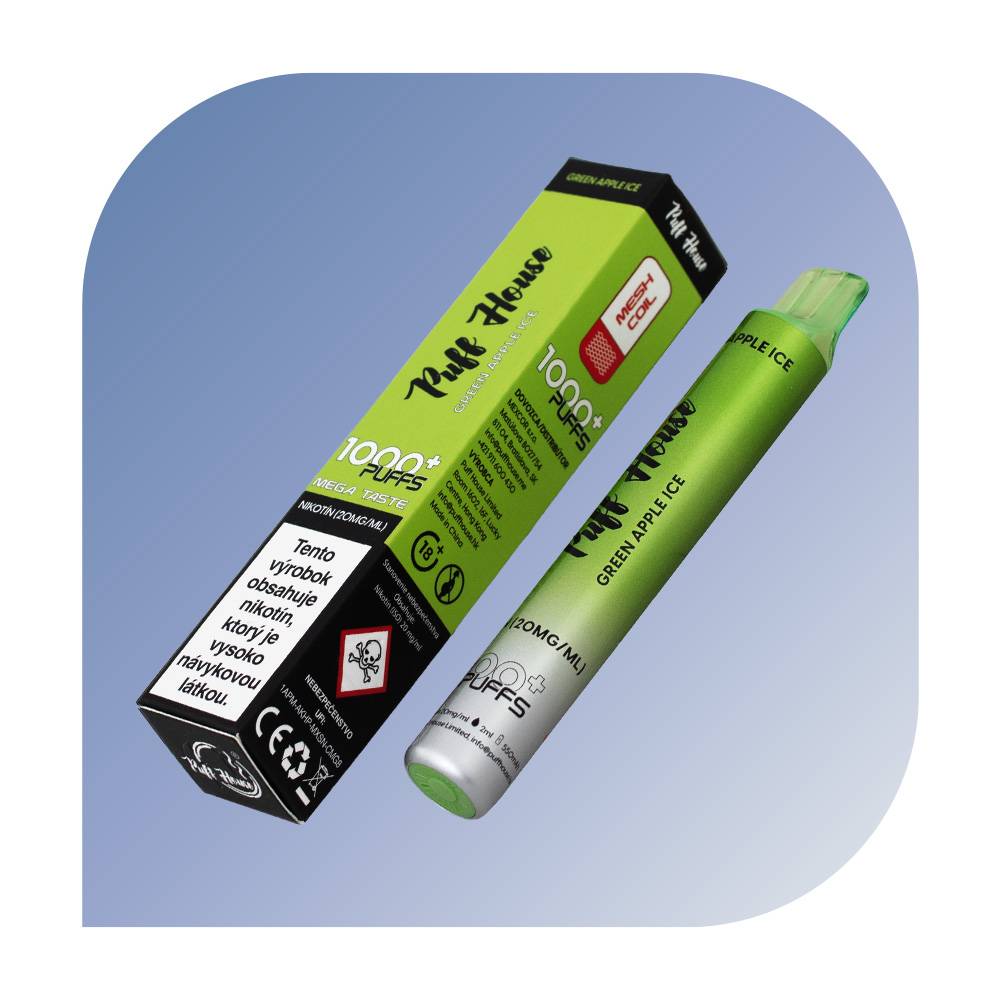  Puff House 800 Puffs - Green Apple Ice (20mg/ml) - bezdymka
