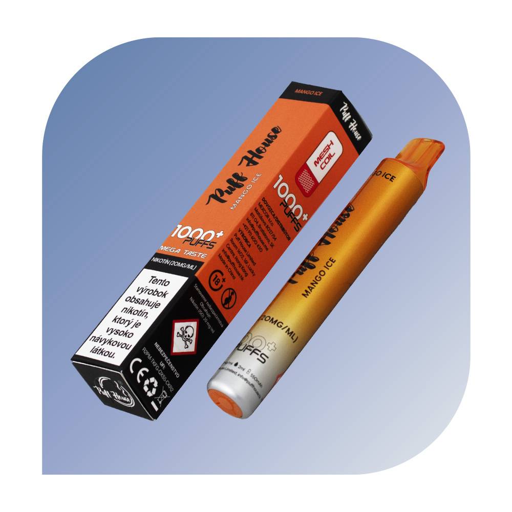  Puff House 1000 Puffs - Mango Ice (20mg/ml) - jednorazovu00e1 e-cigareta