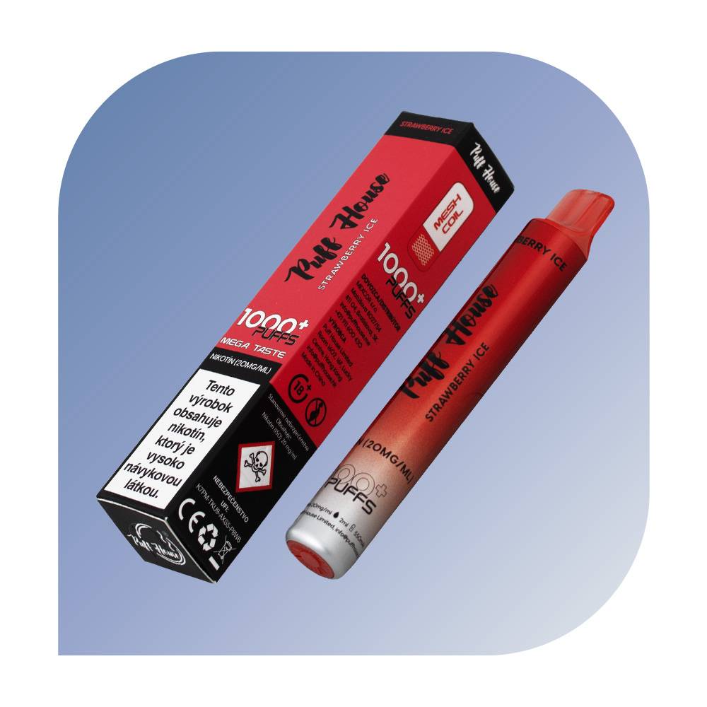  Puff House 1000 Puffs - Strawberry Ice (20mg/ml) - bezdymka