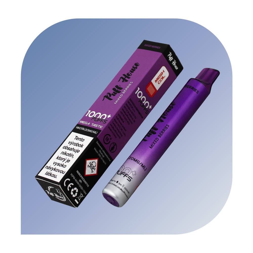  Puff House 1000 Puffs - Mixed Berries (20mg/ml) - bezdymka