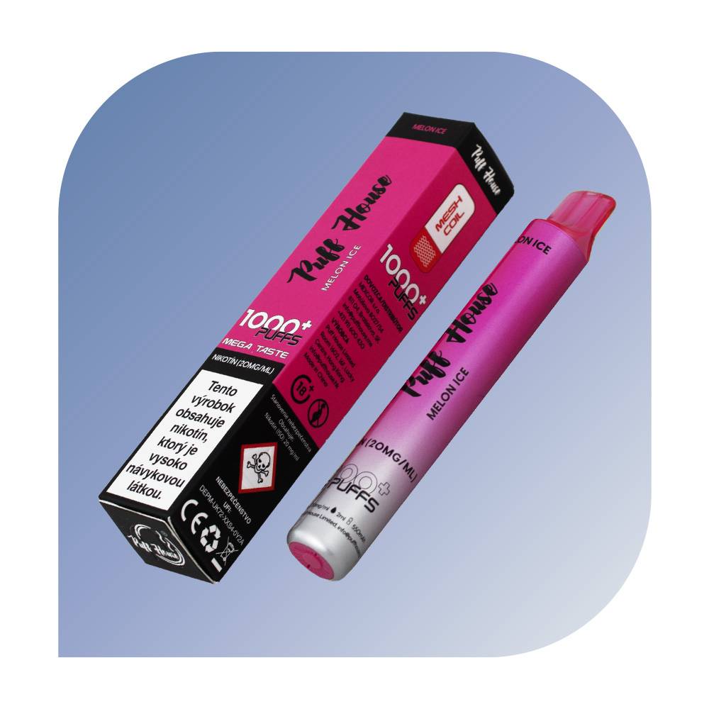  Puff House 1000 Puffs - Melon Ice (20mg/ml) - jednorazovu00e1 e-cigareta