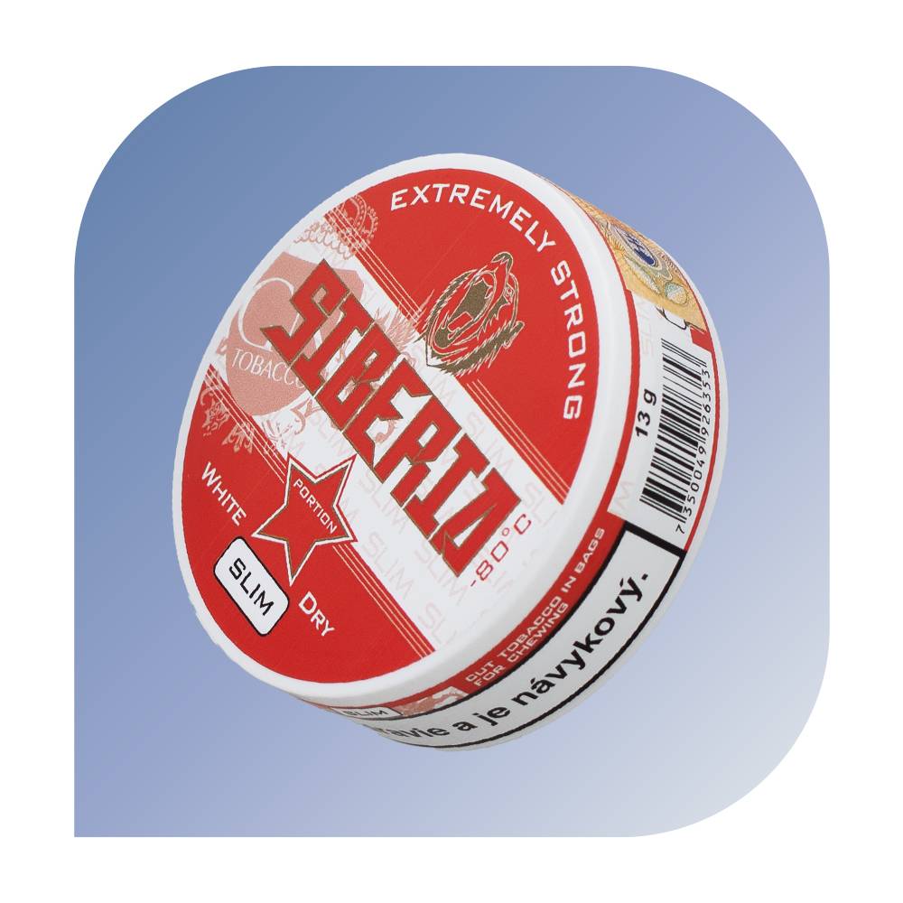 Siberia Slim - 80°C White Dry (43,0mg nikotínu) - žuvací tabak