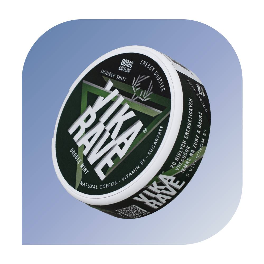 VIKA RAVE - Double Mint (160mg/g) - kofeínové vrecúška