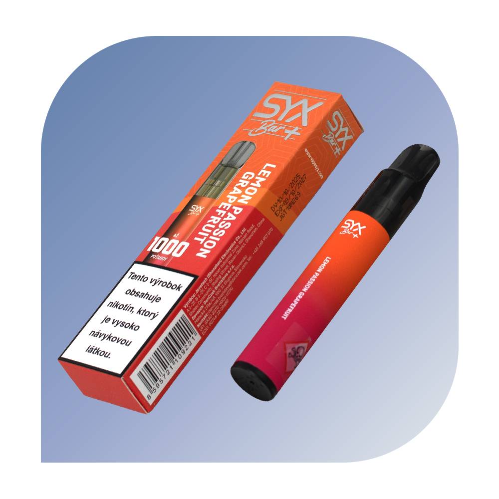  SYX Bar 1000 Puffs - Lemon Passion Grapefruit (20mg/ml) - jednorazová bezdymka