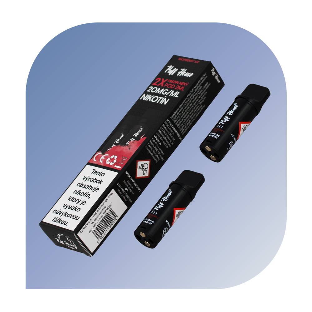 Puff House - Raspberry Ice (20mg/ml) - vymeniteľný POD 2 ks