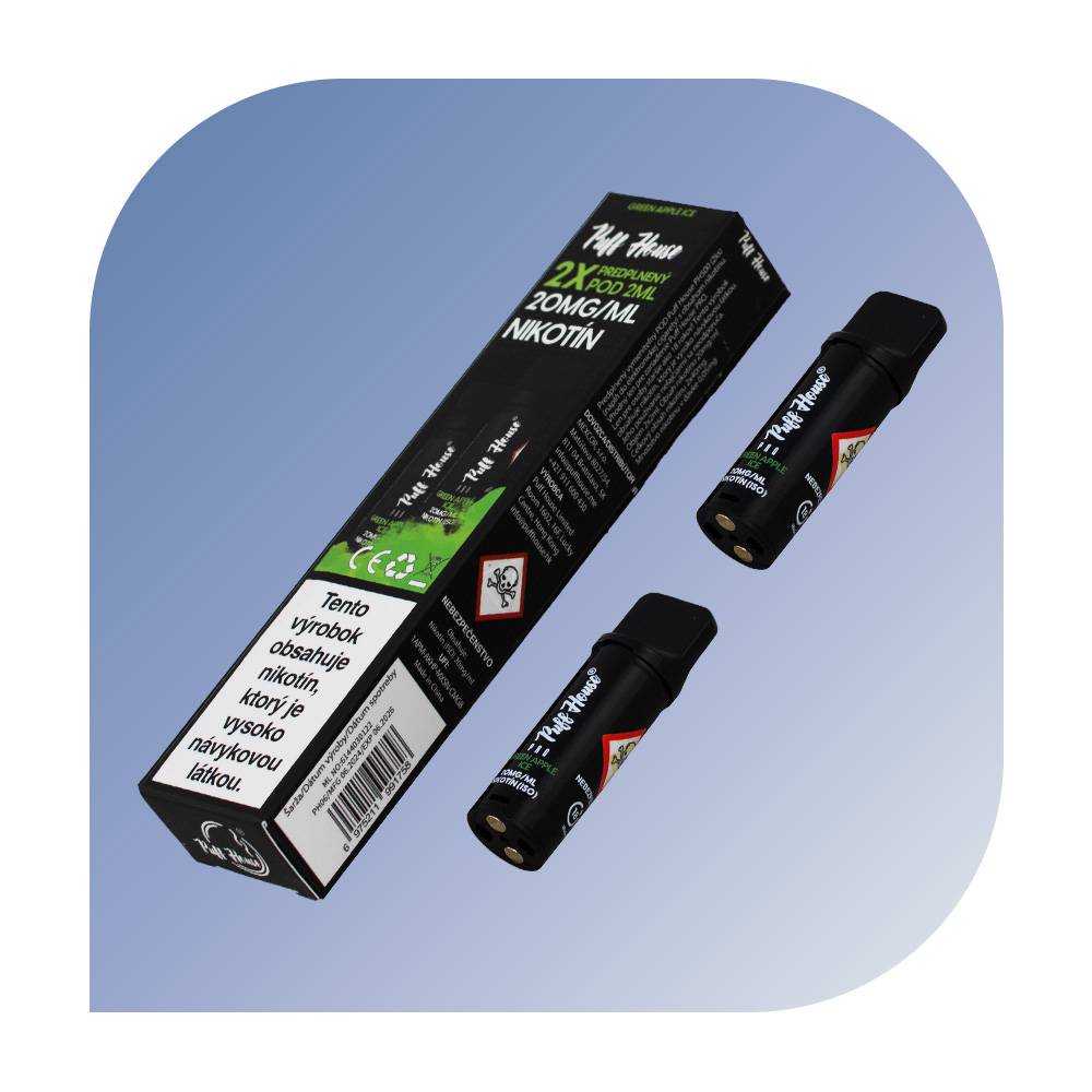 Puff House - Green Apple Ice (20mg/ml) - vymeniteľný POD 2 ks