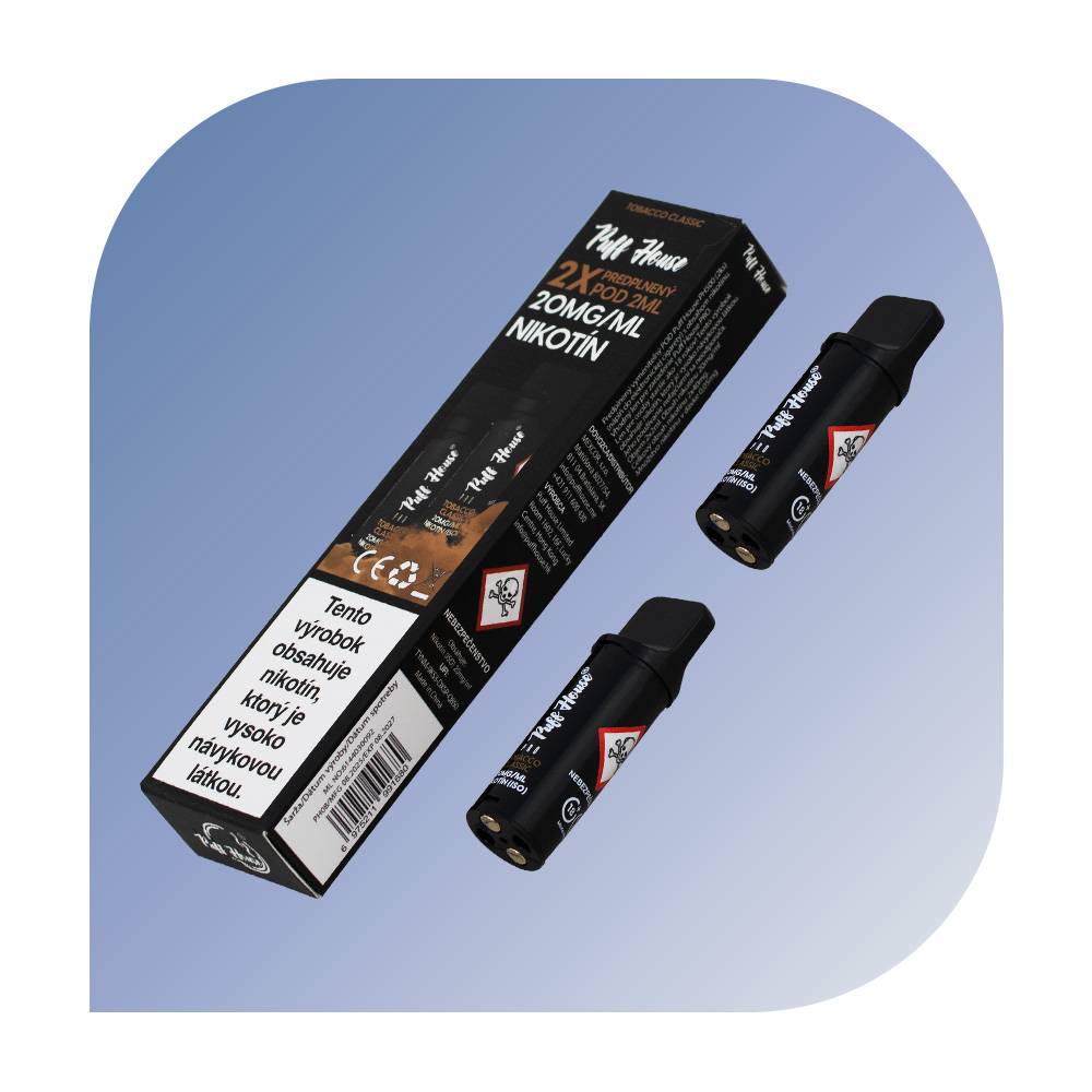 Puff House - Tobacco Classic- (20mg/ml) - vymeniteľný POD 2ks