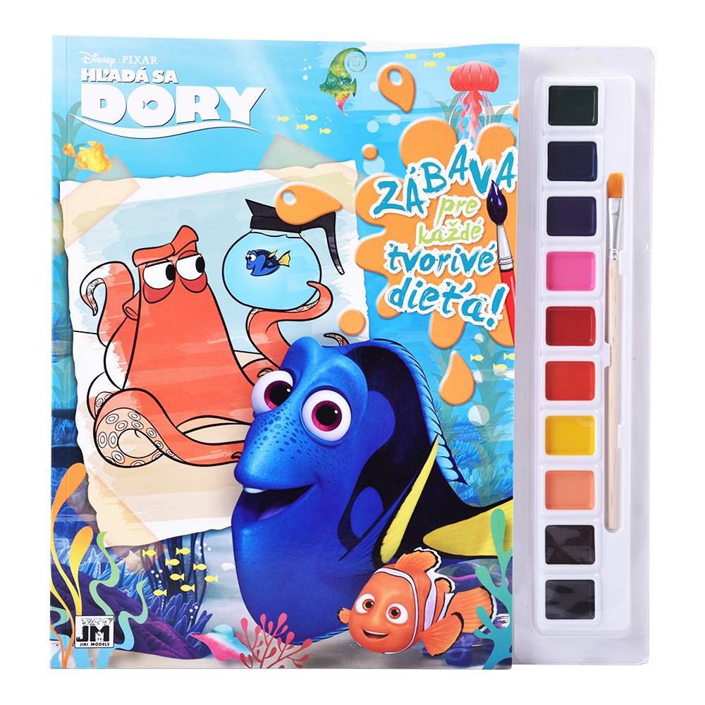 Omaľovánky A4 s vodovými farbami Hľadá sa Dory