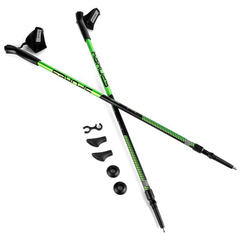 MEADOW II Hole Nordic Walking 2-dielne, systém anti-shock, čierno-zelené