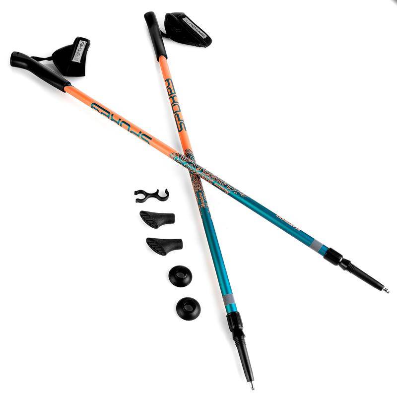 MEADOW Hole Nordic Walking 2-dielne, systém anti-shock, modro-lososové