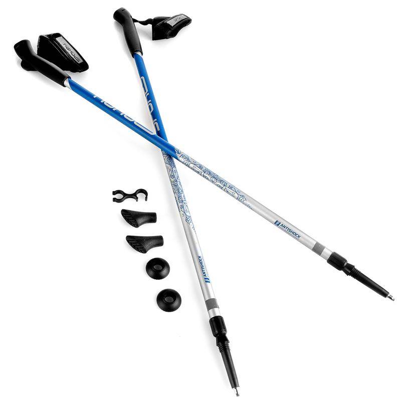 MEADOW Hole Nordic Walking 2-dielne, systém anti-shock, strieborno-modré