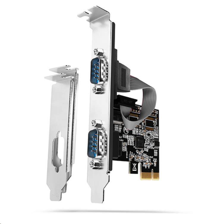 AXAGON PCEA-S2N PCI-Express Adapter chip ASIX AX99100 2x Serial Port + LP