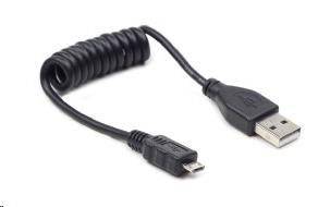Gembird CC-MUSB2C-AMBM-0.6M micro USB cable 2.0 coiled cable black 0,6m