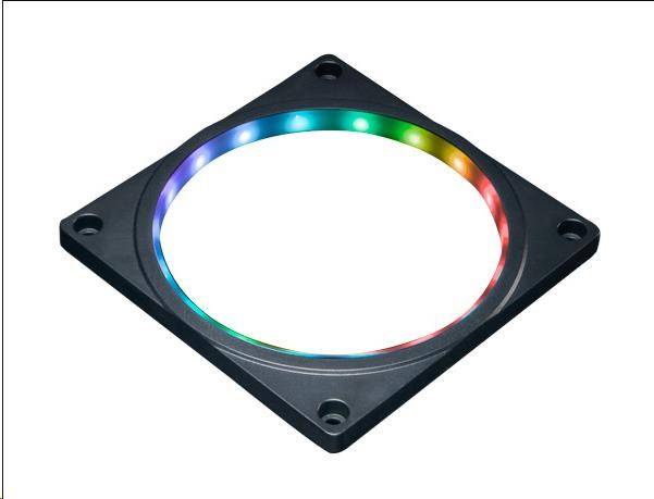 Rámik ventilátora AKASA RGB, 120x120 mm ventilátor, 3-pin, LED