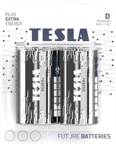 Alkalické batérie TESLA D SILVER+