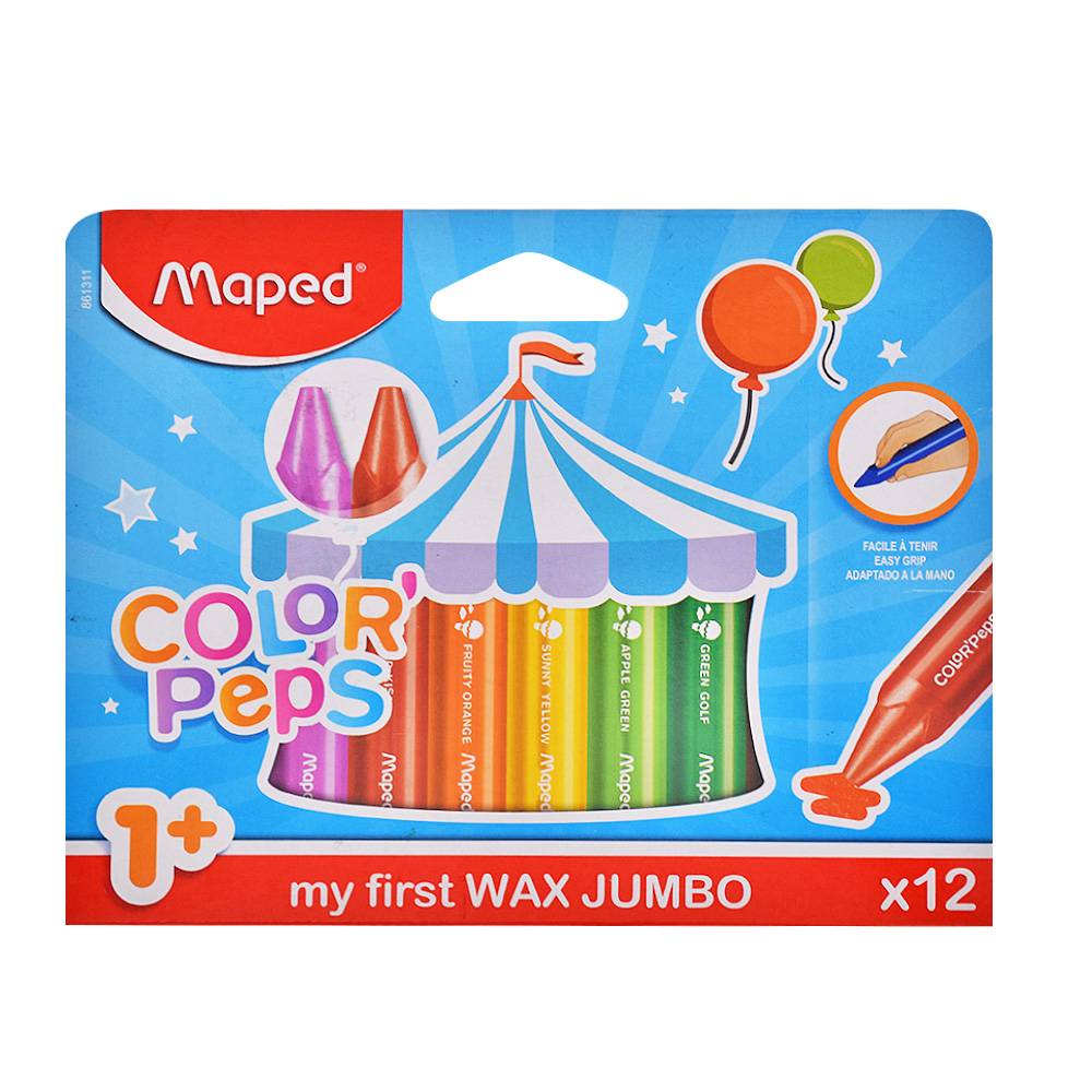 VOSKOVKY TROJHRANNÉ MAPED JUMBO COLOR PEPS 12 FARIEB