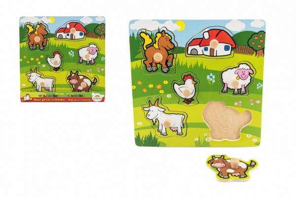 Teddies 00512015 Vkládačka Moje první zvířátka 6 ks