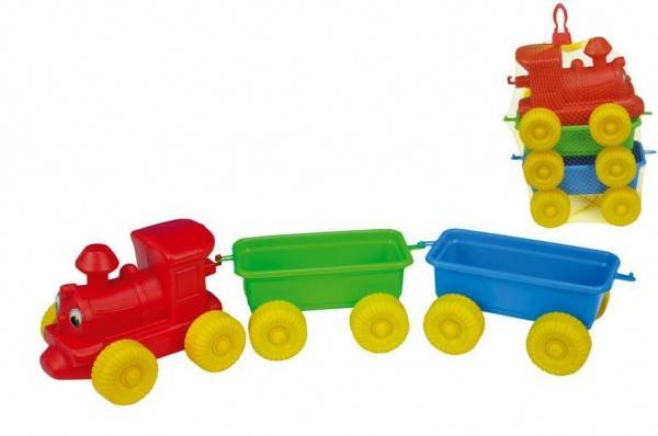 Vlak + 2 vagóny plast 60 cm v sieťke
