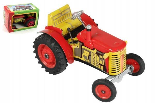 Traktor Zetor červený na kľúčik kov 14cm 1:25 v krabičke Kovap