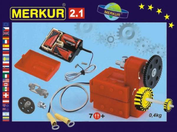 Stavebnice MERKUR 2.1 Elektromotorky v krabici