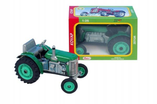 Traktor Zetor zelený na kľúčik kov 14cm 1:25 v krabičke Kovap
