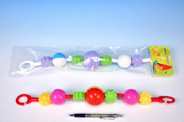 Reťaz guľa/kytičky plast 41cm - výber 2 druhy