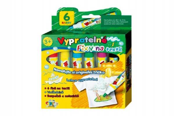 Fixky na textil vyprateľné 6ks v krabičke