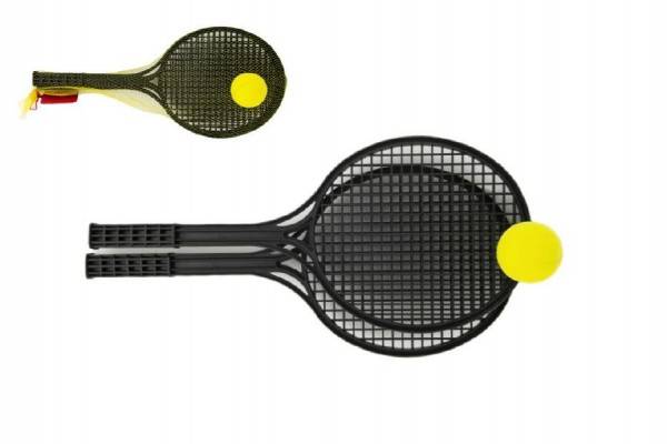 Soft tenis plast čierny + lopta 53cm v sieťke