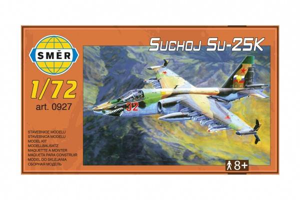 Směr plastikový model letadla ke slepení Suchoj Su-25K slepovací stavebnice letadlo 1:72