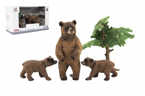 Zvieratká safari ZOO 10cm sada 4ks medveď v krabičke 22x13x9,5cm - výber 2 druhy