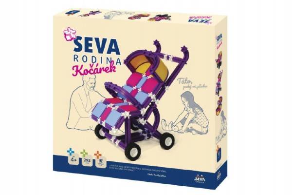 Stavebnica Seva Rodina Kočík plast 293 dielikov v krabici 35x33x5cm 4+