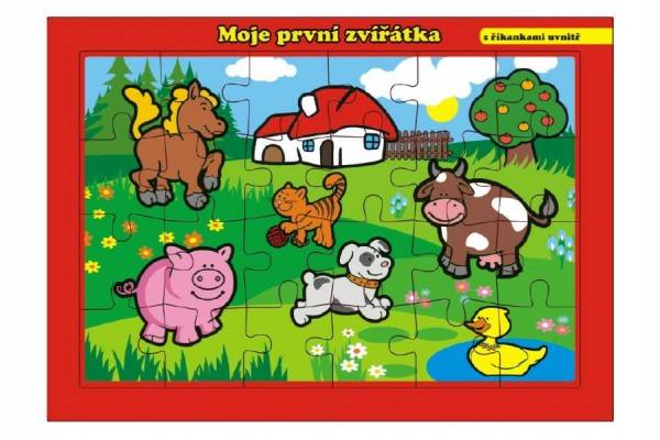 Puzzle doskové Moje prvé zvieratká farma 26x17cm 24 dielikov MPZ