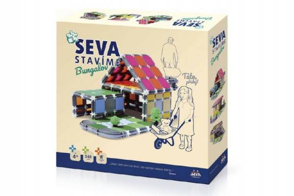 Stavebnica Seva Staviame Bungalov plast 548 dielikov v krabici 35x33x7cm