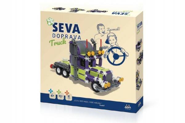 Stavebnica Seva Doprava Truck plast 402 dielikov v krabici 35x33x5cm