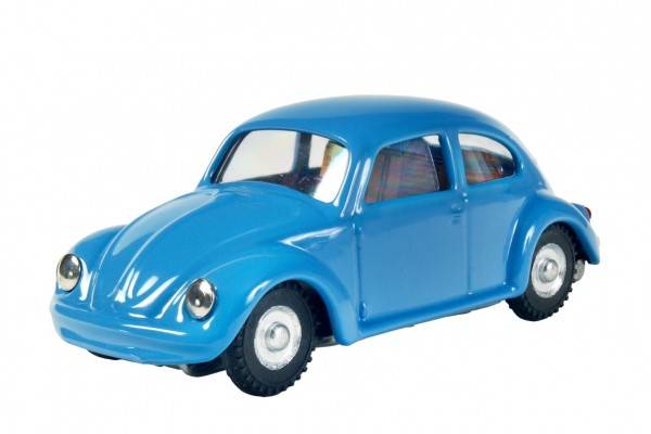 Auto VW chrobák na kľúčik kov 11cm modrej v krabičke Kovap