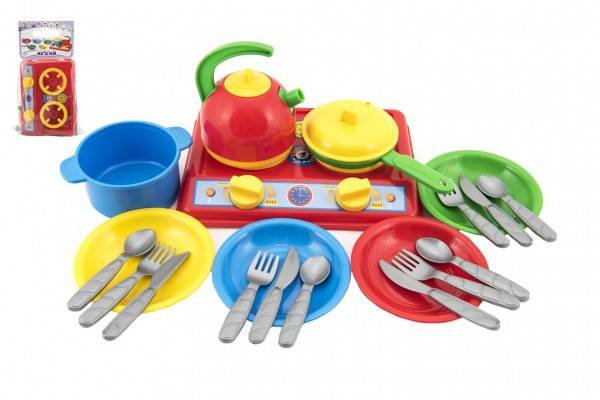 Teddies sada nádobí s vařičem plast 22x16cm s doplňky